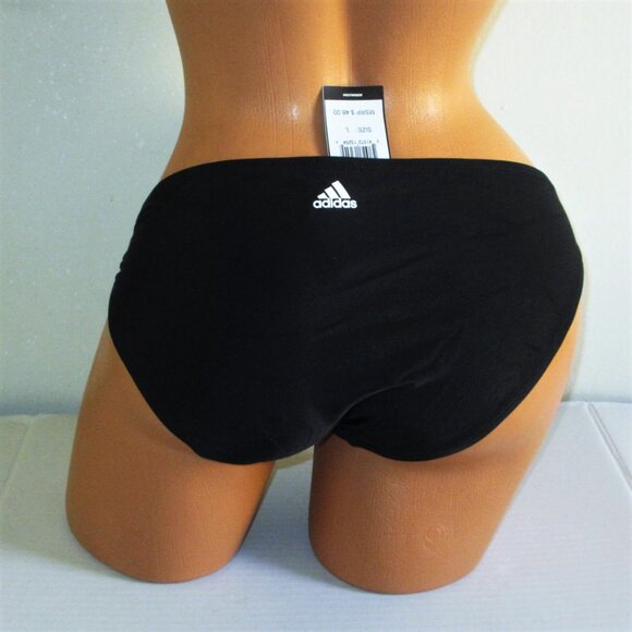 Adidas Swim Hipster Bikini Bottom Size LARGE Black NWT Orig $48 - Picture 9 of 9